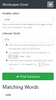 Wordscapes Solver